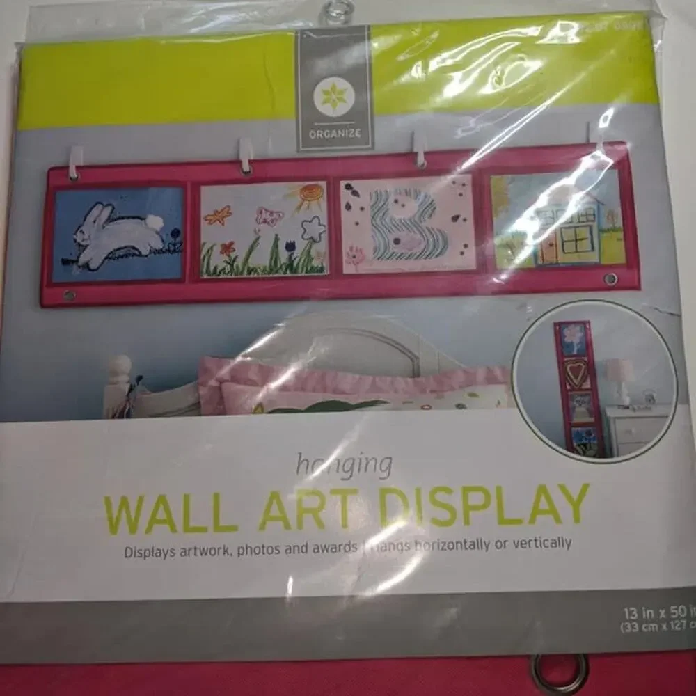 NEW Wall Art Organizer Display Pink Clear Windows